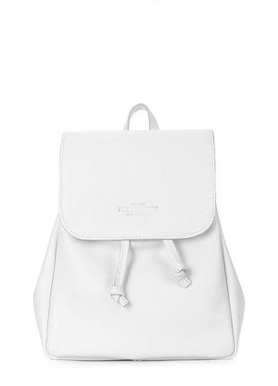 Городской кожаный рюкзак на завязках poolparty paris черный белый