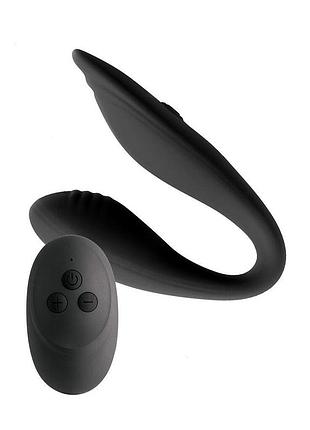 Подвійний вібратор s pleasures premium delight, чорний, для клітора та точки g, 10 режимів
