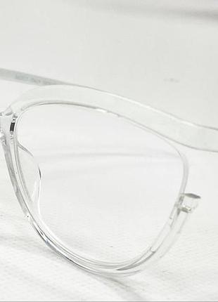 Окуляри для корекції зору жіночі лисички в пластиковій напівпрозорій оправі дужки на флексах білий, +1.25
