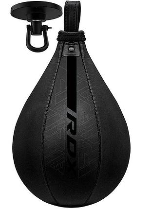 Пневмогруша боксерская rdx f6 kara speed ball + swivel matte black изготовлена из прочного полиуретана современного заменителя кож