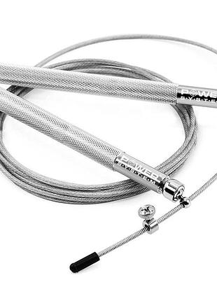 Скакалка швидкісна power system ps-4064 ultra jump rope silver (2,75m.) : для занять фітнесом удома