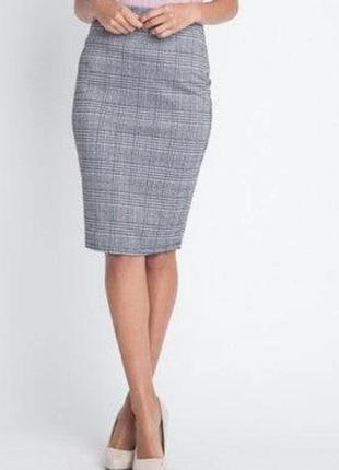 Юбка миди женская шерстяная xsena серая в клетку
