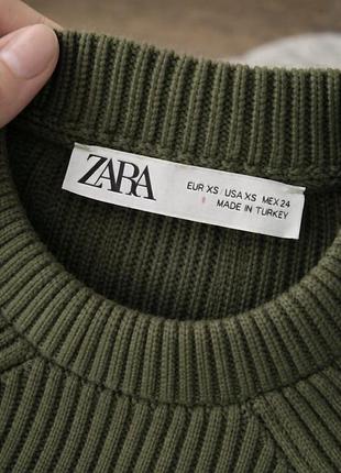 Зелений укорочений светр zara 5
