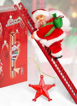 Игрушка дед мороз, на лестнице cx-5 музыкальная новогодняя игрушка