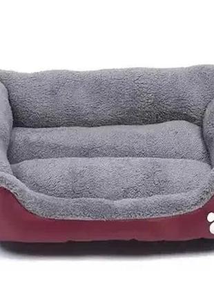 Лежанка - пуфик для кошек и собак красная s(40*25)