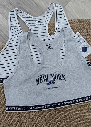 Детский топ для девочки kiabi, набор 2 шт, 100% хлопок