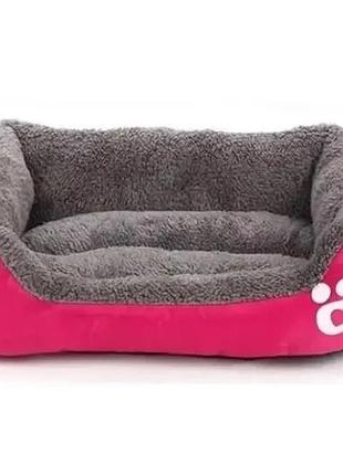 Лежанка - пуфик для кошек и собак m(47*35см) розовая