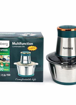 Блендер стационарный rainberg rb-2202 измельчитель кухонный 1300w чаша металлическая на 2л чоппер