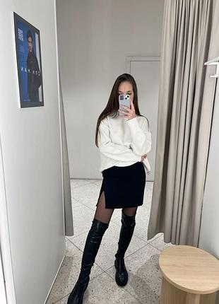 Спідниця юбка чорна трикотажна спідниця з розрізом pageone l