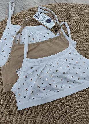 Детский топ на тонких бретелях для девочки kiabi, набор 3 шт, 100% хлопок 158