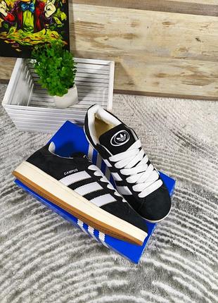 Жіночі adidas campus на хутрі, зимові кросівки утеплені хутром, зимове взуття низьке