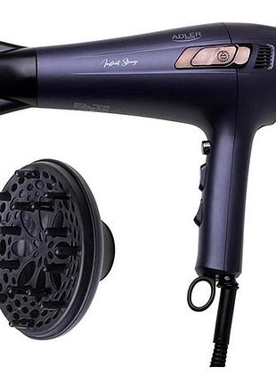 Фен с втягивающим шнуром adler ad 2273 2400вт
