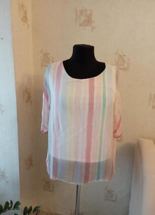 Натуральная стройнящая блузка, вискоза, шелк