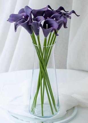 Калла на ніжці штучна у-21 см упаковка 10 шт. колір: фіолетовий