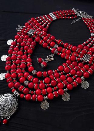 "кораловий оберіг" комплект прикрас з натурального коралу