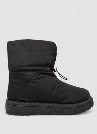 Дутики жіночі зимові на хутрі, колір чорно-коричневий