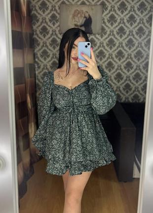 Смарагдова фланелева сукня від українського виробника