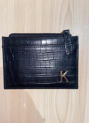 Чорний картхолдер із тисненням під крокодила primark