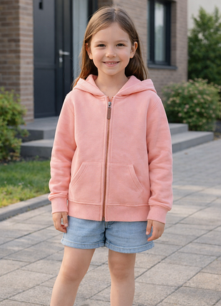 Толстовка с капюшоном на микрофлисе для девочки 110/116 и 122/128 см