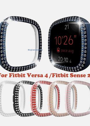Захисні чохли-бампери з кристалами для fitbit versa 4 / sense 2