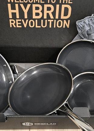 Набор топовых сковород hexclad, 7 предметов с крышками и воком