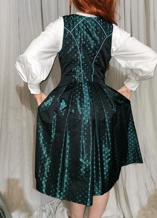 Сарафан в этно баварском стиле alpin amp узор атласный миди платье5 фото