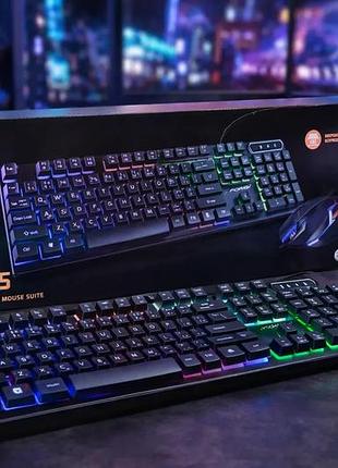 Игровой набор forev fv-q3055 клавиатура + мышь с подсветкой rgb