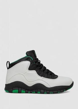 Ботинки зимние мужские на меху, цвет бело-зеленый