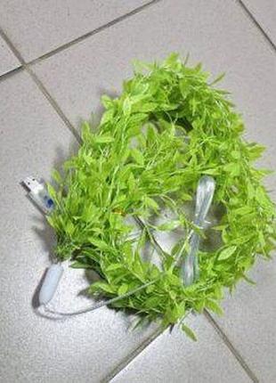 🔥 уценка уценка! гирлянда 200 led зеленая ива теплый белый (нет упаковки )