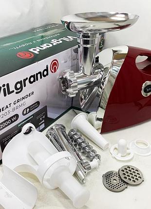 Мясорубки с реверсом vilgrand -brmg 2000 вт, мясорубка с решеткой для фарша, мини мясорубки