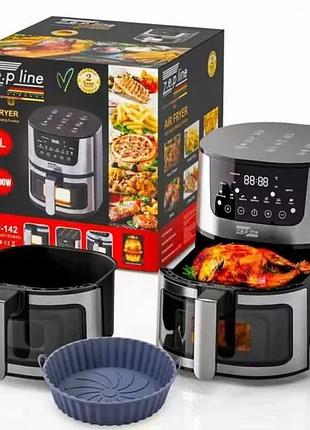 Электрическая фритюрница zepline 8 л, 4200 вт, сенсорное управление, встроенный гриль
