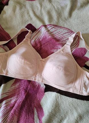 Персиковый бюстгальтер без косточек хлопок размер 90b