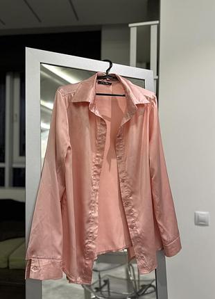 Персикова сорочка блуза шовкова