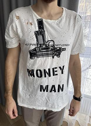 1.eight футболка біла брендова рвана