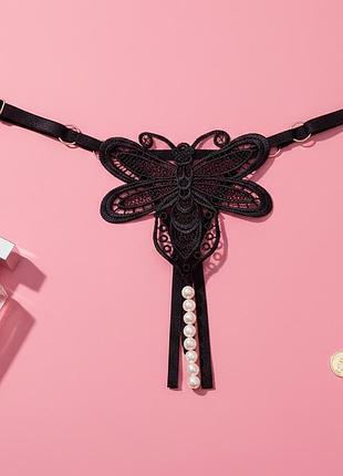 8-143 трусики з розрізом та перлинками