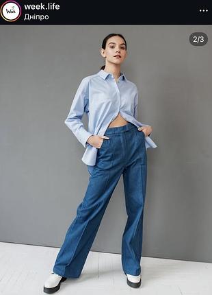 Широкие джинсы со стрелами .высокая посадка .украинский бренд  week