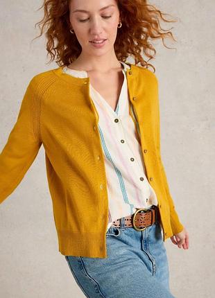 Гірчично-жовтий кашеміровий кардиган кофта brodie