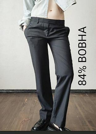 Производство италия, женские прямые брюки, брюки gf ferre кроя "hip-hugger trumpet leg".