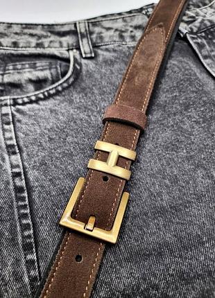 Замшевий ремінь шоколад