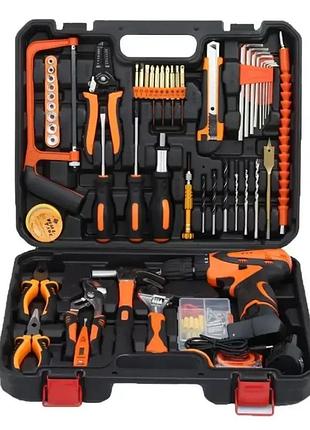 Профессиональный дрель-шуруповерт аккумуляторный с набором инструментов 102 предмета