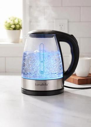 Стеклянный электрочайник с подсветкой 2,5л 1500вт lumabella lb-59035