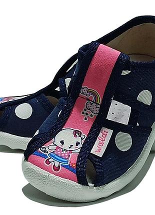 Тапочки капчики капці ортопедичні текстильні валді waldi для дівчинки садка зміни маша 21-27