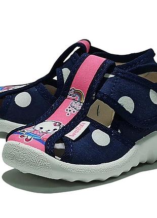 Тапочки капчики текстильные ортопедические валди waldi для девочки садика сменки маша 21-272 фото