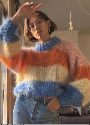 Светр ручної роботи вовна, мохер