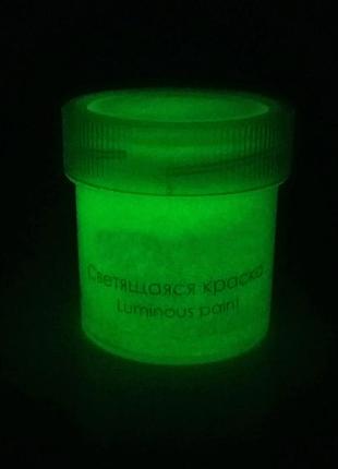 Светящаяся краска для рисования altey 20 гр. зеленый с зеленым свечением