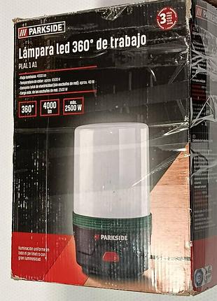 Светодиодная лампа parkside plal 1 a1. 

световой поток: 4000 лм.

температура цвета: прибл. 6500 k.