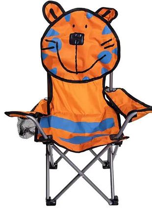 Крісло туристичне для дитини 34х58х65 см з підстаканником помаранчевий sj-0065o