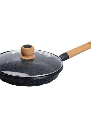 Алюмінієва сковорода 2,8 л мармурова з антипригарним покриттям ø 28 см чорна mgc hp-4-425b