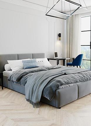 Двуспальная кровать (подъемный механизм) doros мона 160x200 см серый (drs-011391)