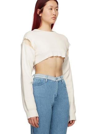 Светр жіночий двосторонній білий вільний короткий perverze
reversible white loose short sweater